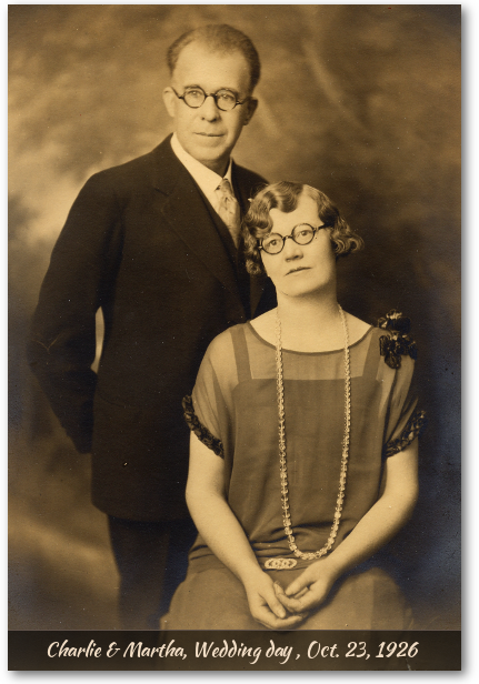 Charlie and Martha Carlborg on their wedding day, 1926